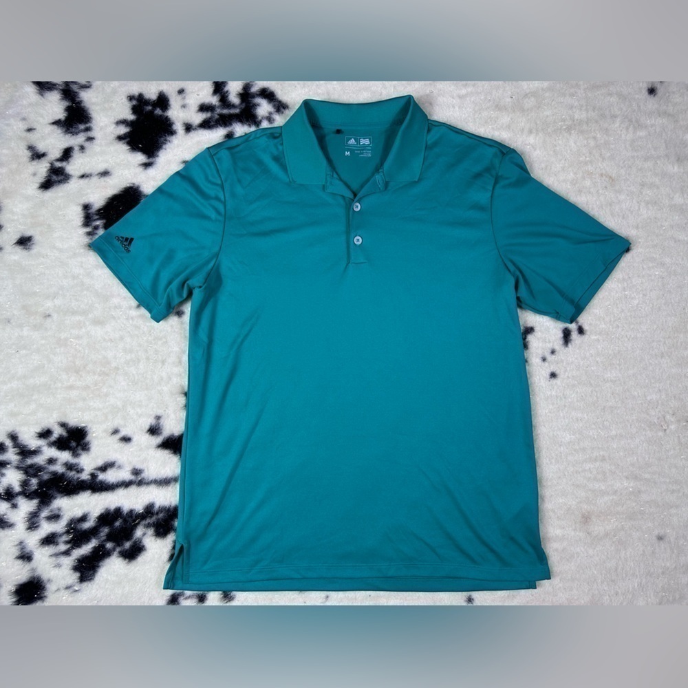 Adidas Men's Teal Short Sleeve Golf Polo Shirt Size Medium